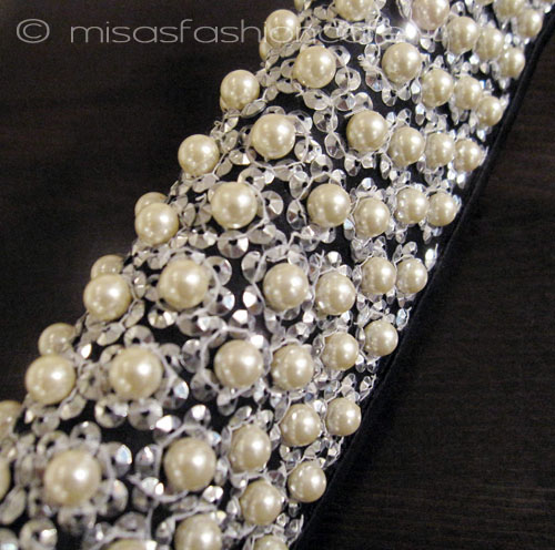 （画像用） SANTI サンティ クラッチ パール小花black