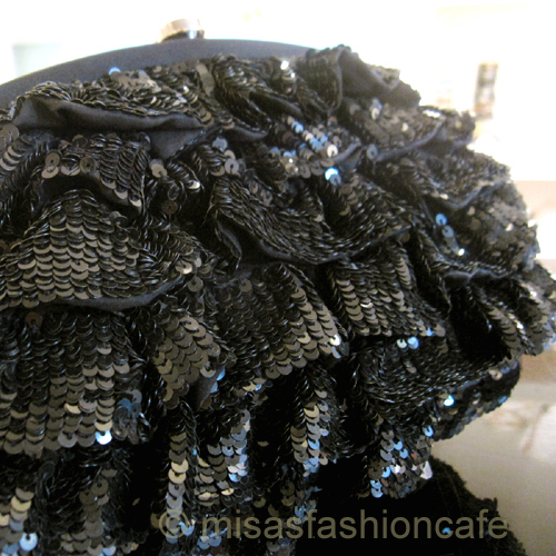 （画像用） SANTI サンティ クラッチ 新作フリル・ブラック