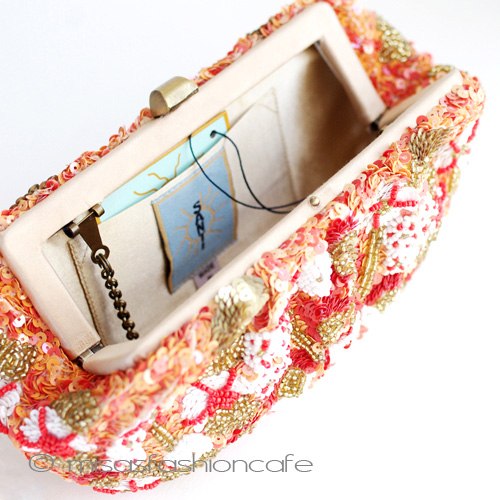 （画像用） ＳＡＮＴＩサンティ クラッチ オレンジ＆金のお花