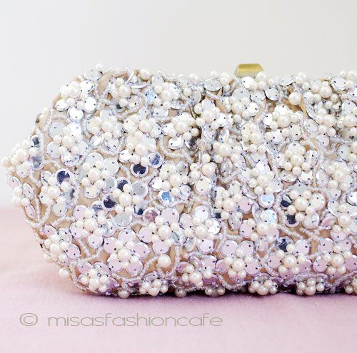 （画像用） ＳＡＮＴＩサンティ　クラッチ パール小花　再販