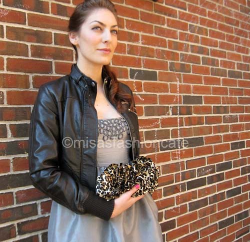 （画像用） SANTI サンティ クラッチ レオパードフラワー