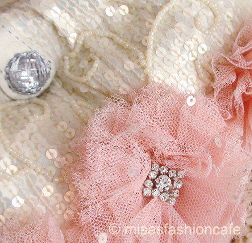 （画像用） SANTI サンティ クラッチ 　ピンクフラワー（ワイド）