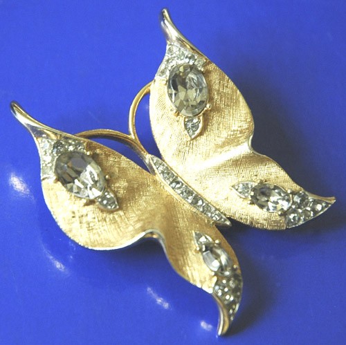 （画像用） クラウントリファリ Trifari 蝶　ブローチ