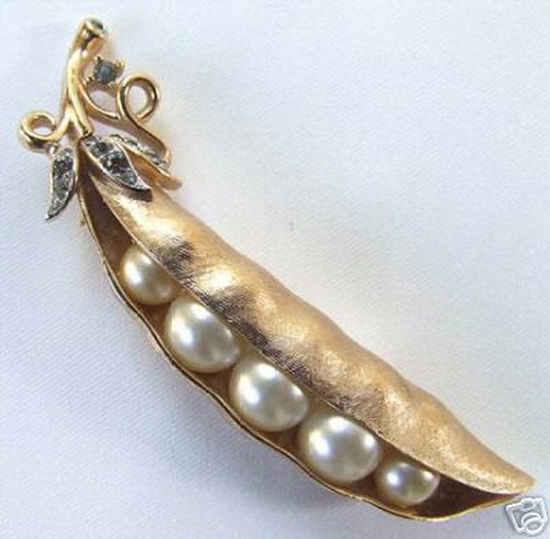 （画像用） Trifariトリファリ　セット 豆ブローチイヤリング