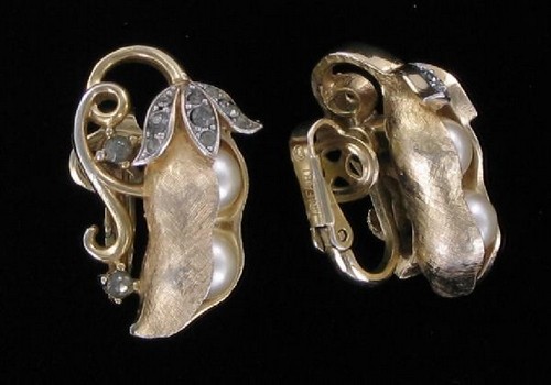 （画像用） Trifariトリファリ　セット 豆ブローチイヤリング