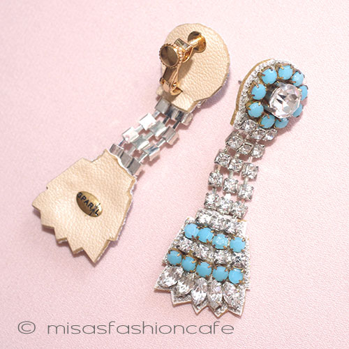 （画像用） ラインストーン刺繍フリンジ イヤリングまたはピアス