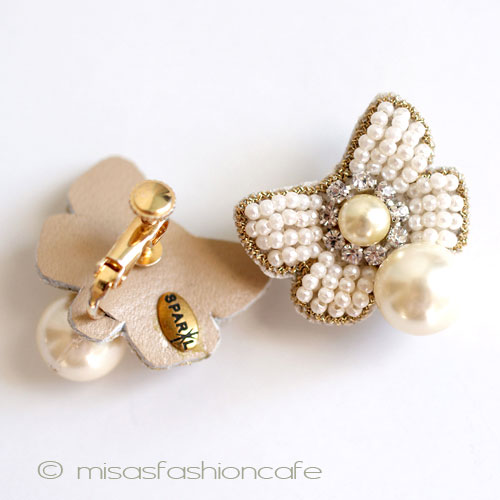 （画像用） ＳＰＡＲＫＬ　パール　りぼん イヤリングまたはピアス