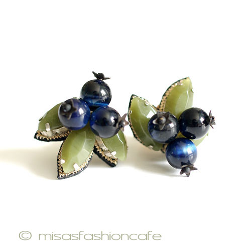 （画像用） ＳＰＡＲＫＬ　イヤリング 天然石　ブルーベリー