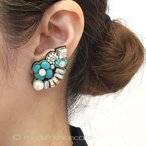 （画像用） ＳＰＡＲＫＬ　イヤリング ターコイズ・フラワー