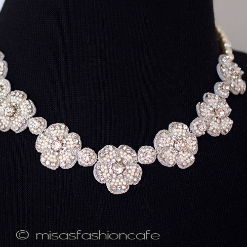 （画像用） ＳＰＡＲＫＬ　ネックレス パール・クリスタルのお花