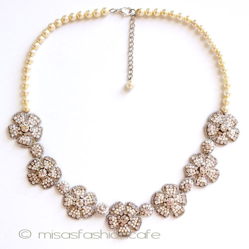 （画像用） ＳＰＡＲＫＬ　ネックレス パール・クリスタルのお花