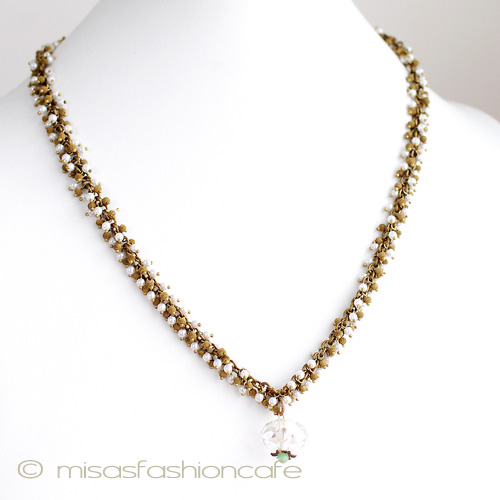 （画像用） クリスタルの実ｘパール ネックレス　France製