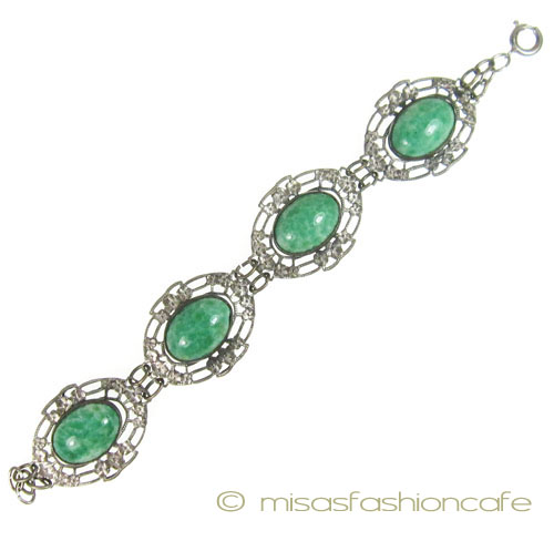 （画像用） アンティーク グラス チェコ　ブレスレット