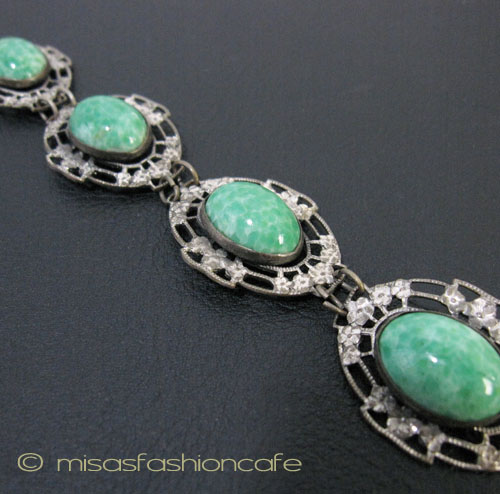 （画像用） アンティーク グラス チェコ　ブレスレット