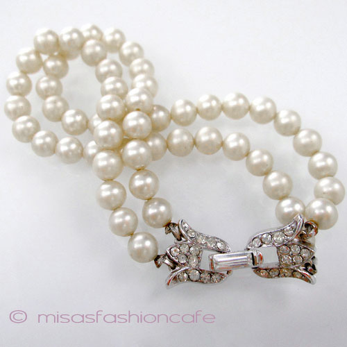 （画像用） クラウンTrifari　 グラスパール2連