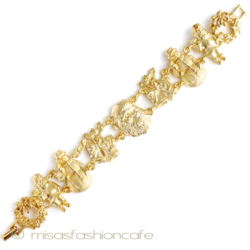 （画像用） クリスマス　ブレスレット サンタクロース＆リース