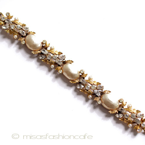 （画像用） ＡＲＴ刻印　ブレスレット バロックパールRS金葉