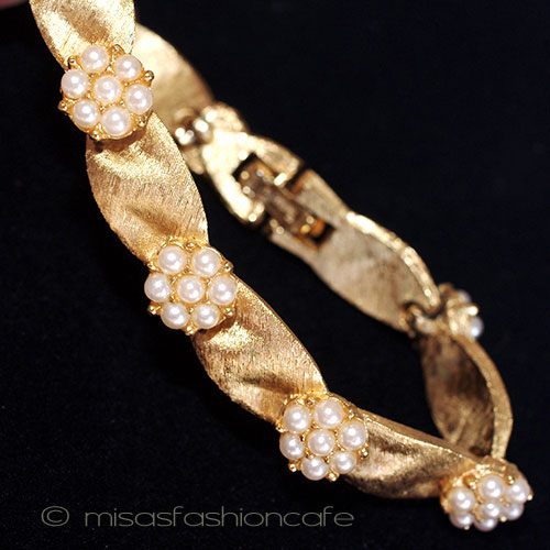 （画像用） Trifari　 トリファリ パール花りぼんブレス