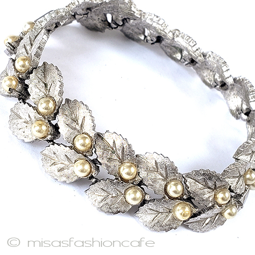 （画像用） ヴィンテージアクセサリー トリファリ　パール銀葉