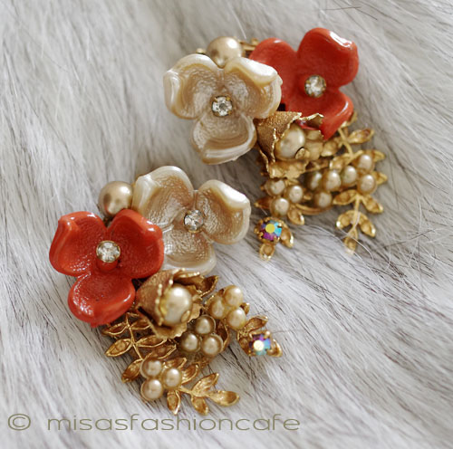 （画像用） パールお花イヤリング