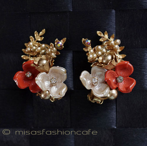 （画像用） パールお花イヤリング