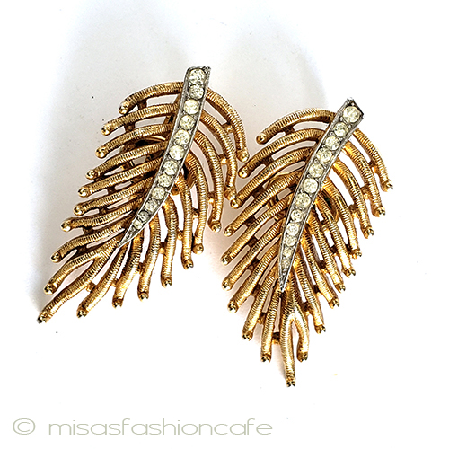 （画像用） Trifari　 トリファリ フェザー　イヤリング