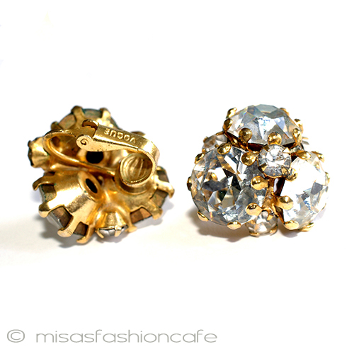 （画像用） Vogueヴォーグ刻印 クリスタルイヤリング