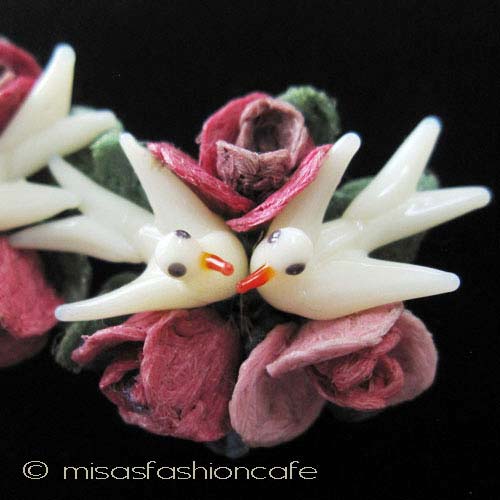 （画像用） 鳥お花ブーケイヤリング