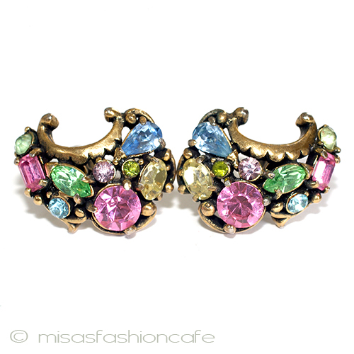 （画像用） Hollycraft　イヤリング パステル・ラインストーン