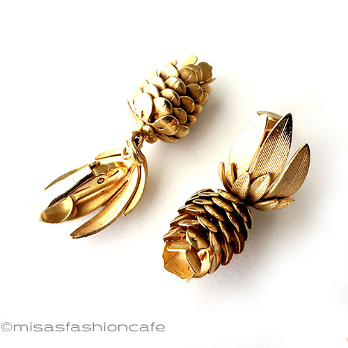 （画像用） アンティークジュエリー 松ぼっくりイヤリング