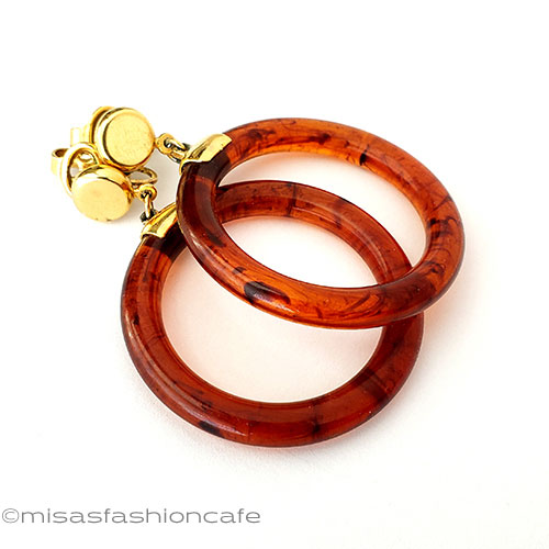 （画像用） Trifari　 トリファリ べっ甲フープイヤリング