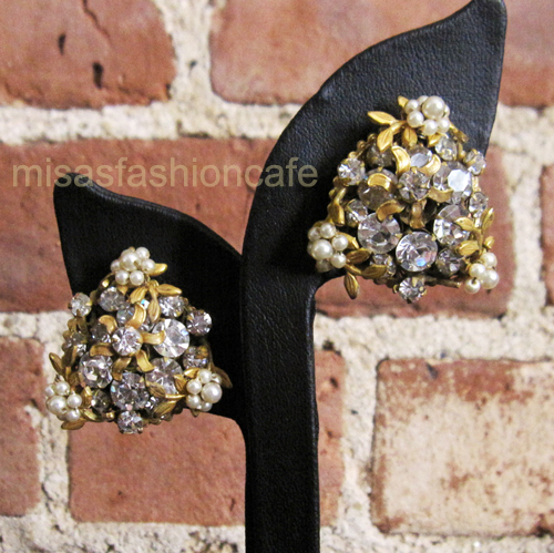 （画像用） Robert ロバート　豪華 パールxRS花イヤリング