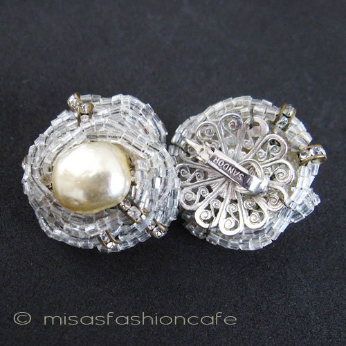 （画像用） SANDOR刻印イヤリング バロックパール＆RS