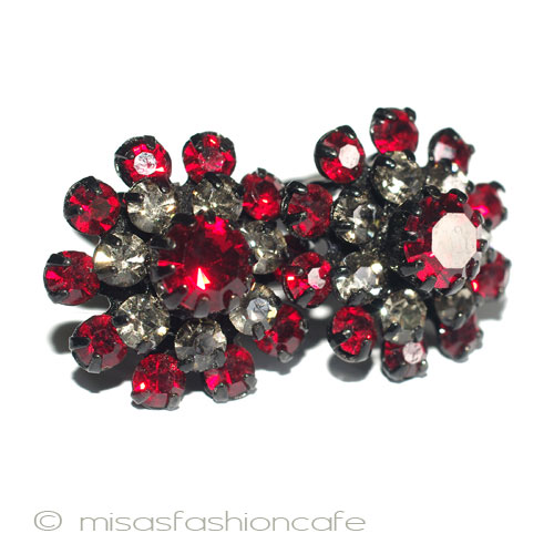 （画像用） Austria　オーストリア 　クリスタル花イヤリング