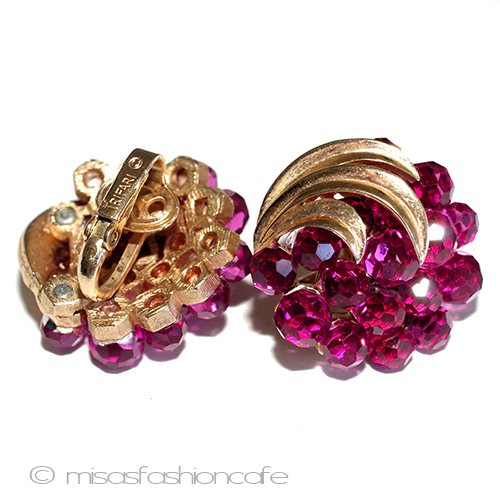 （画像用） Trifari　 トリファリ クリスタル花イヤリング