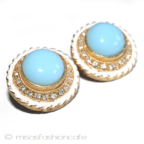 （画像用） Hattie Carnegie ブルー　イヤリング