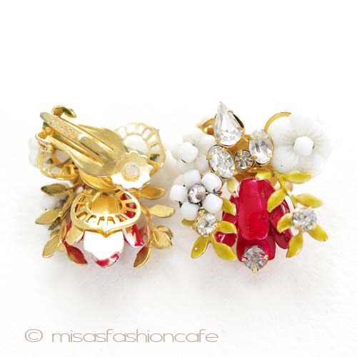 （画像用） Ｒｏｂｅｒｔ　ロバート　 ガラスの花イヤリング