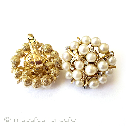 （画像用） ヴィンテージイヤリング トリファリ　パールブーケ