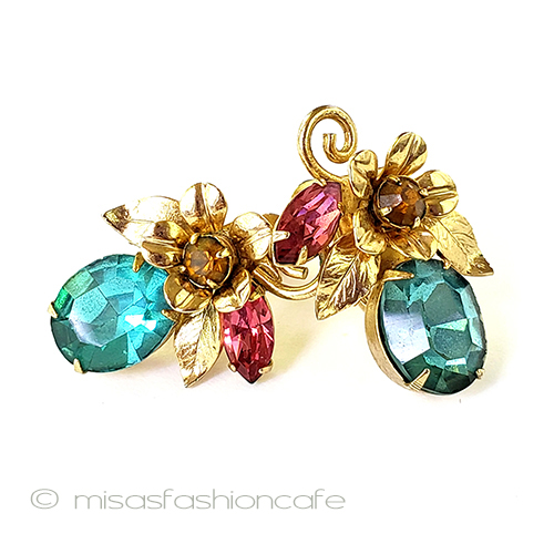 （画像用） ヴィンテージアクセサリー CORO　お花イヤリング