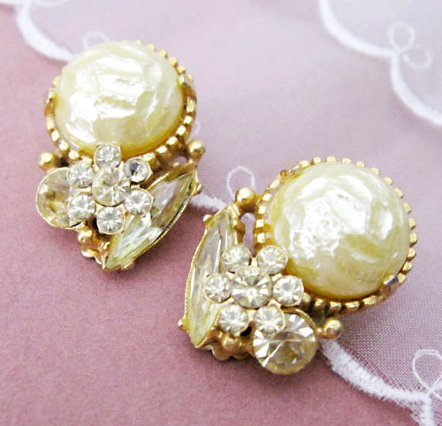 （画像用） バロックパール花イヤリング