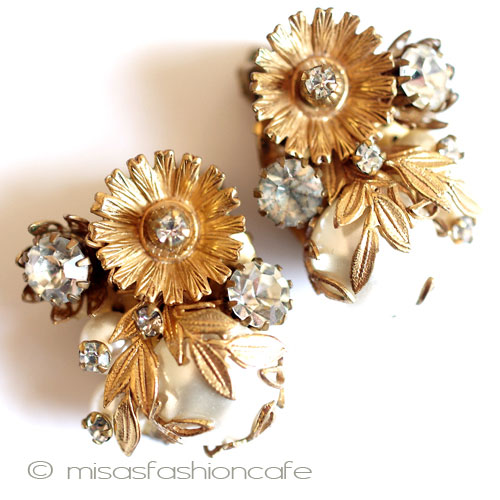 （画像用） パールRS花　イヤリング