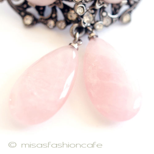（画像用） ローズクオーツ 天然石イヤリング