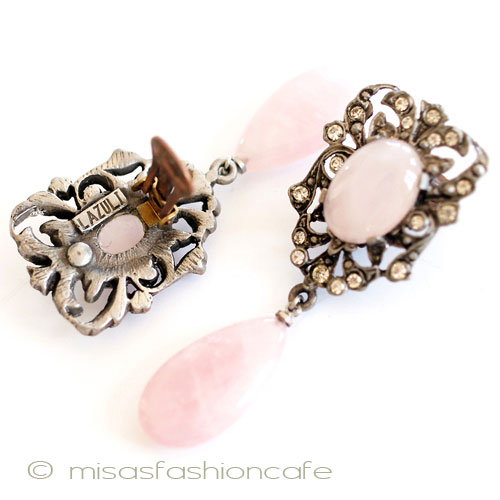 （画像用） ローズクオーツ 天然石イヤリング