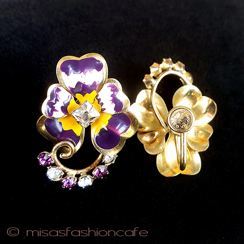 （画像用） 12Kgfすみれの花イヤリング