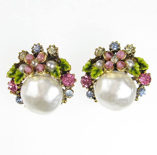 （画像用） ART刻印イヤリング バロックパール＆お花