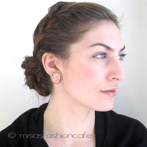 （画像用） Robert花カメオ イヤリング