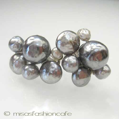 （画像用） Vogue ヴォーグ刻印 バロックパール イヤリング