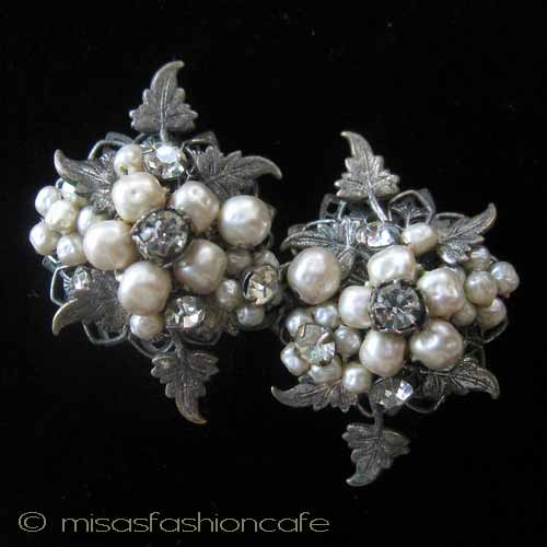 （画像用） DeMario NY　イヤリング バロックパール 花