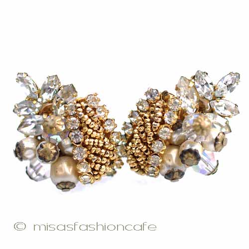 （画像用） Robert刻印イヤリング バロックパール＆RS