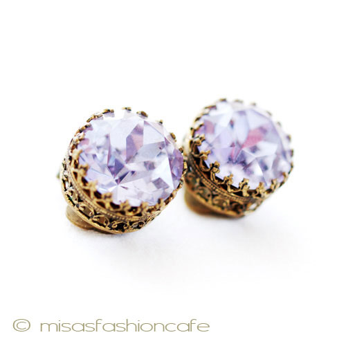 （画像用） Austria　オーストリア刻印 クリスタル・イヤリング